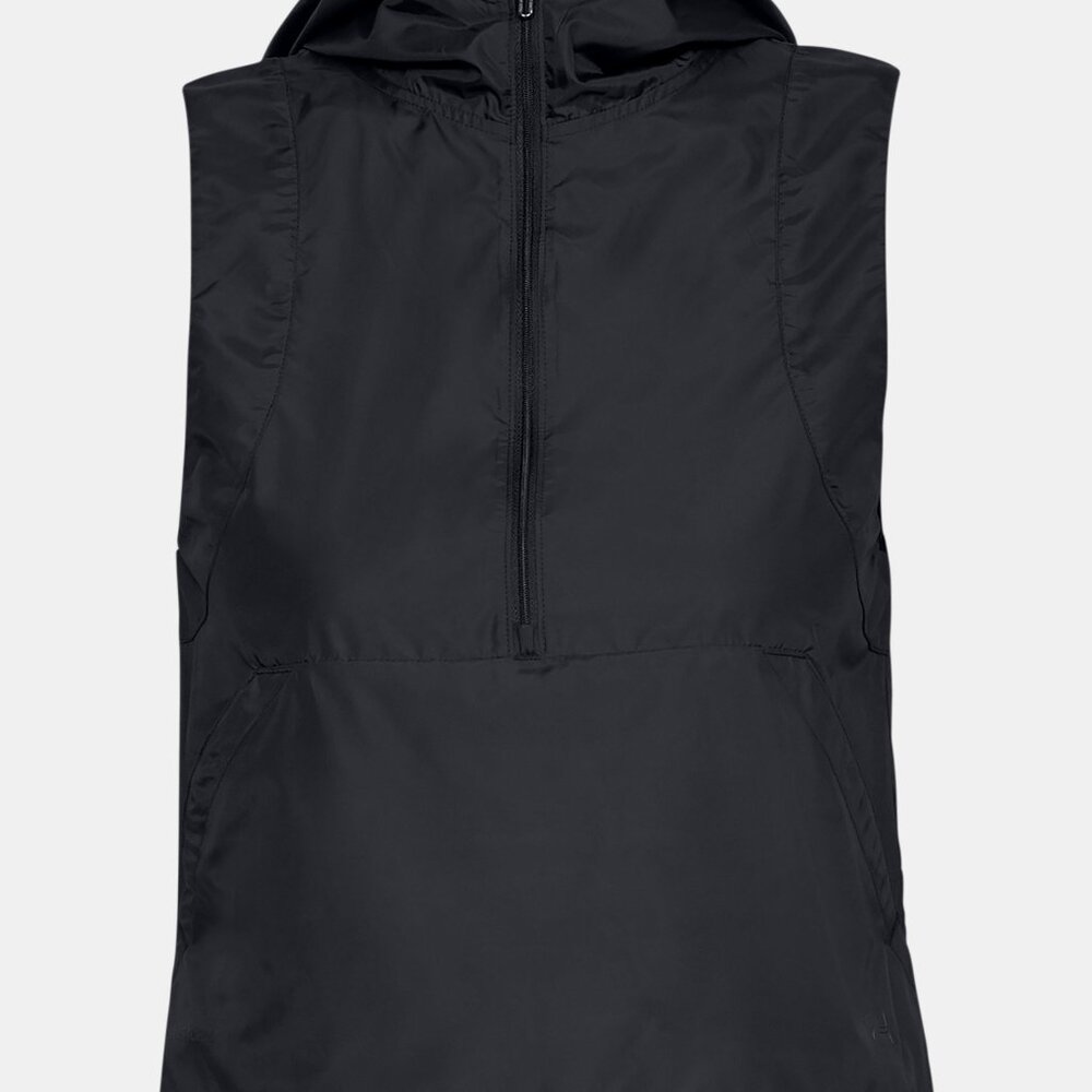 Under Armour Womens  Hooded Iridescent Woven Vest XL Black Sleeveless Zip New - Picture 4 of 5